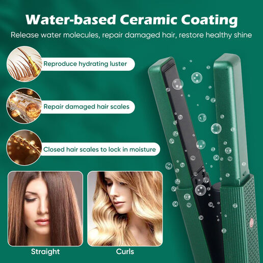 2-in-1 Hair Straightening Comb & Curling Wand